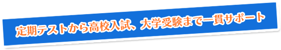 定期テストから高校入試、大学受験まで一貫サポート